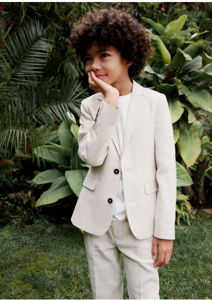 Mango Kids Keten Blazer Takım