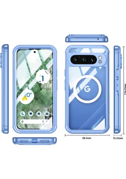 Google Pixel 9 Pro Xl Pet Koruyucu Film Için Miracase Manyetik Kılıf (Yurt Dışından)