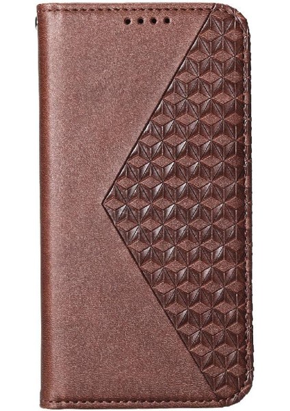 Xiaomi Poco F6 5g Cüzdan Için Flip Case El Kayışı Günlük Kullanım Eşkenar Dörtgen Şekli (Yurt Dışından)