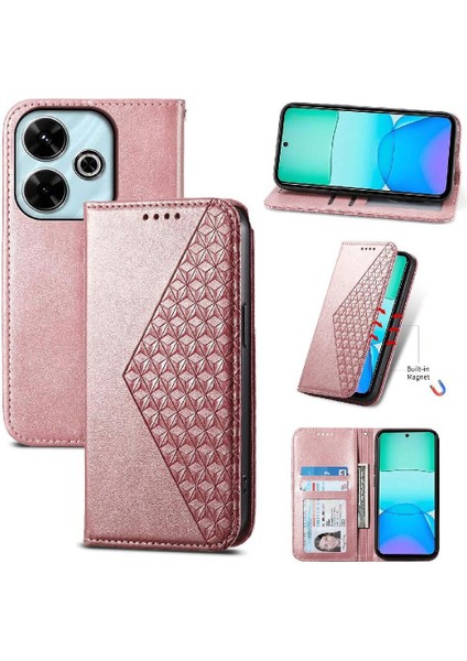 Xiaomi Poco M6 Pro 4g Için Flip Case El Kayışı Standı Günlük Kullanım Eşkenar Dörtgen (Yurt Dışından)