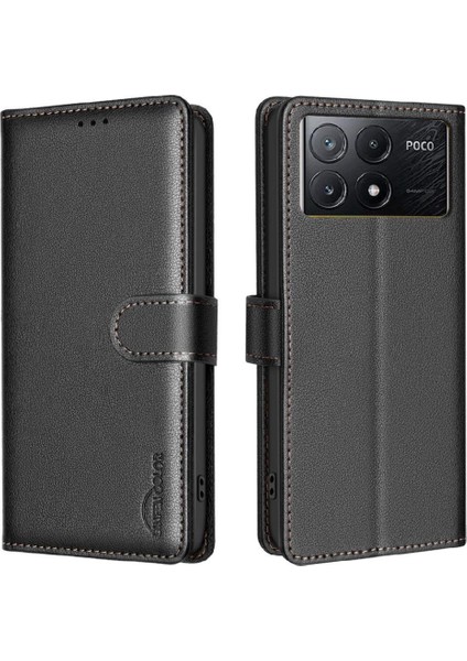 Xiaomi Poco X6 Pro Pu Deri Kart Tutucu Kickstand Cüzdan Için Flip Case (Yurt Dışından)