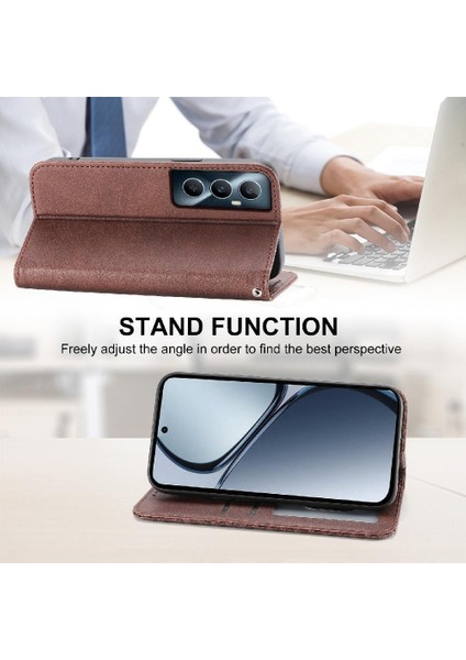 Realme C65 Eşkenar Dörtgen Şekli Günlük Kullanım Için Flip Case El Kayışı Standı Cüzdan (Yurt Dışından) modelleri