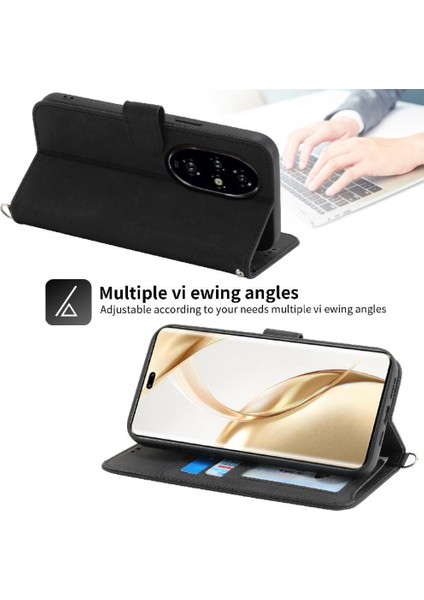 Onur Için Flip Case 200 Pro Çoklu Kredi Kartı Yuvaları Bileklik Kabartmalı (Yurt Dışından) modelleri