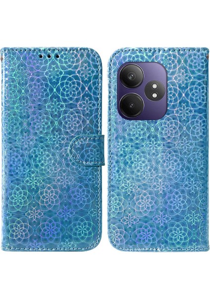 Realme Gt 6 Glitter Renkli Cüzdan Kılıf Için Flip Case Kart Yuvası Premium (Yurt Dışından)