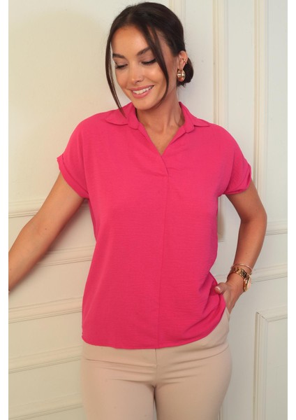 Polo Yaka Duble Kol Ayrobin Bluz fiyatları