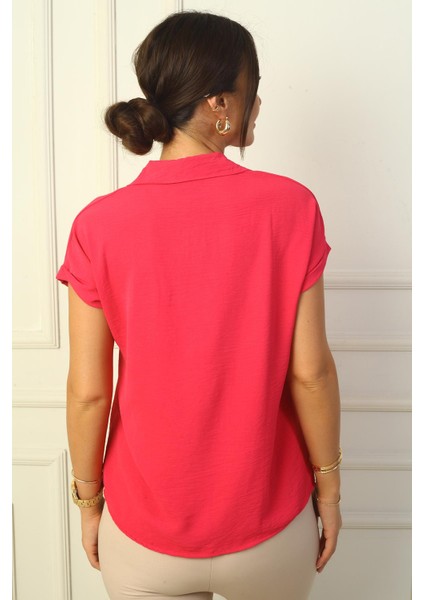 Polo Yaka Duble Kol Ayrobin Bluz fırsatları