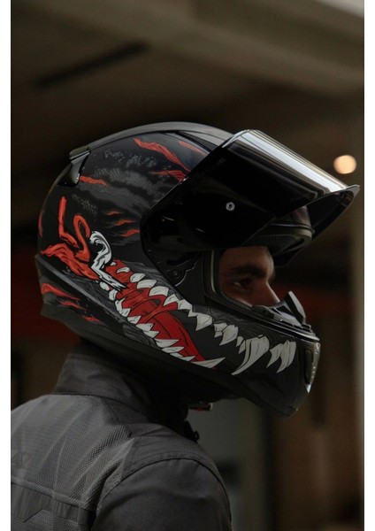 Rapıd 2 Kaıju Mat Siyah-Kırmızı-Beyaz Kask fiyatları