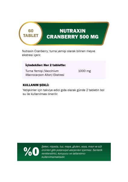 Cranberry 500 Mg 60 Softgel 5'Li fiyatları