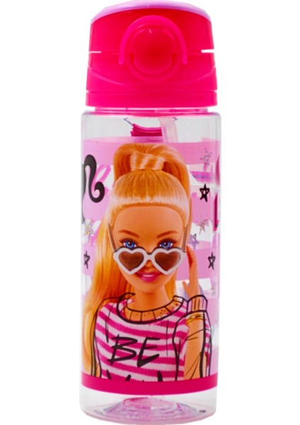 Lisanslı Pipetli Plastik Matara 500 ml Koyu Pembe 41448