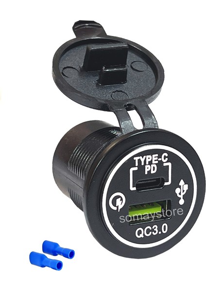 Marin Tekne Pano Tip USB 3.0 + Type-C Soketi 12-24V