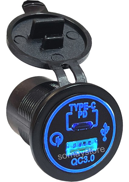 Marin Tekne Pano Tip USB 3.0 + Type-C Soketi 12-24V