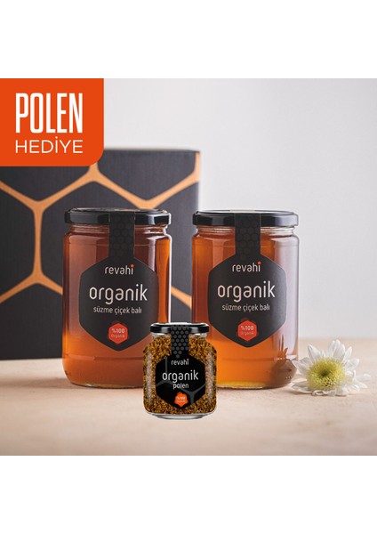 Polifloralı Organik Süzme Çicek Balı 2li (850GR)+POLEN Hediye fiyatları