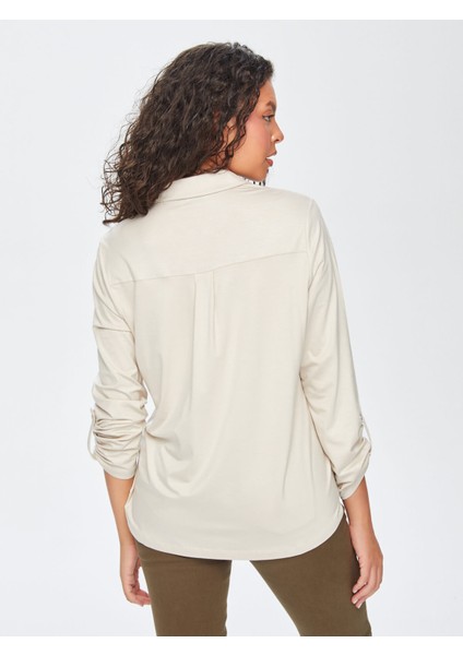 Kaçık Yaka Uzun Kollu T-Shirt 69023 modelleri