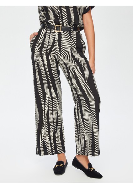 Monochrome Desen Wıdeleg Fıt Viskon Pantolon 69470 modelleri