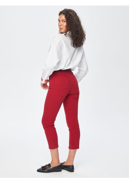 Slim Fit Coton Parça Boya Pantolon 69048