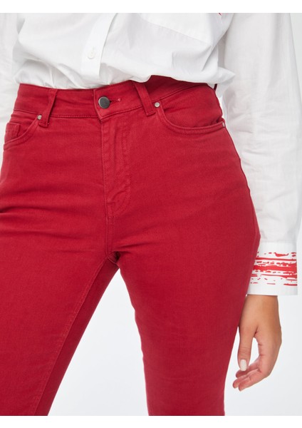 Slim Fit Coton Parça Boya Pantolon 69048