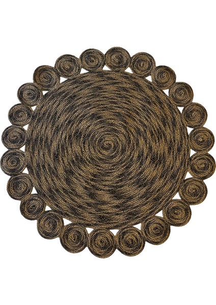 Natural Jüt Halı El Dokuma Hasır Yolluk Bohem Jüt Kilim Hmfjut812 140 X 140 Cm