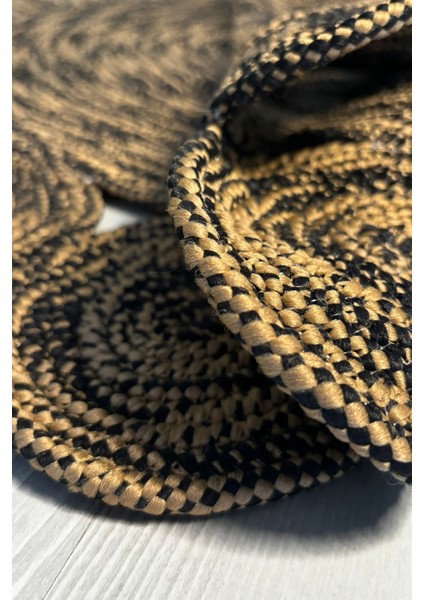 Natural Jüt Halı El Dokuma Hasır Yolluk Bohem Jüt Kilim Hmfjut812 140 X 140 Cm