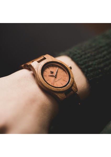 Woodwatch Teak Rosegold Ahşap Kadın Kol Saati 36MM