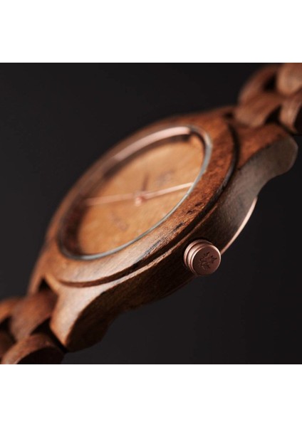 Woodwatch Teak Rosegold Ahşap Kadın Kol Saati 36MM