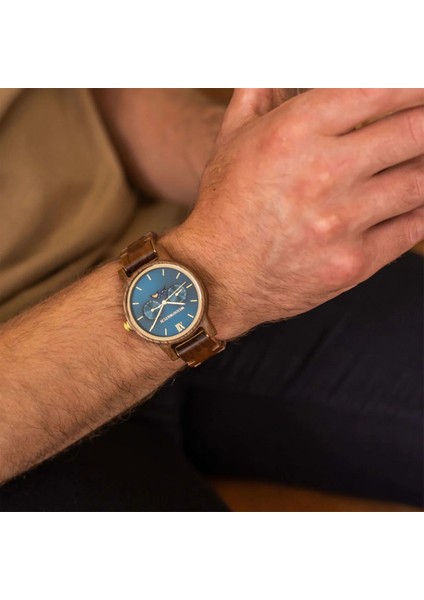 Woodwatch Seafarer Ahşap Erkek Kol Saati 40MM