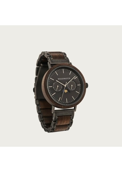 Woodwatch Brushed Iron Walnut Ahşap Erkek Kol Saati 41MM