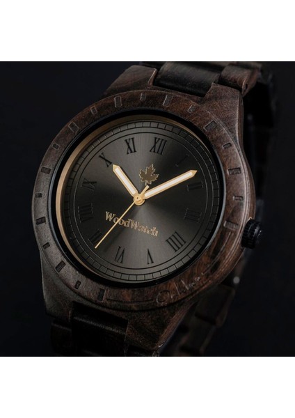 Woodwatch Oaklee Black Sandal Ahşap Erkek Kol Saati 47MM