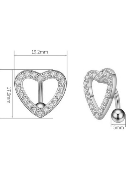 Kalpli Çelik Zirkon Taşlı Göbek Piercing indirimleri