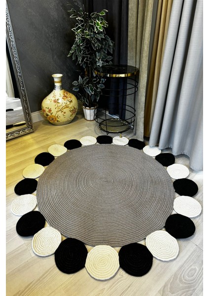 Natural Jüt Halı El Dokuma Hasır Yolluk Bohem Jüt Kilim Hmfjut428 120 X 120 Cm fiyatları