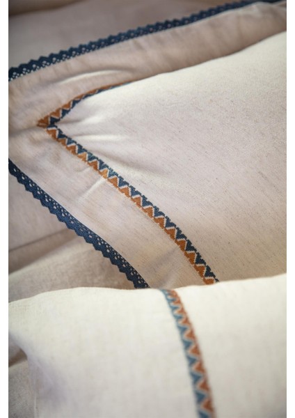 Farya Battal Boy Nevresim Takımı %100 Organik Pamuk Kenevir Karışımlı Nakışlı Bej 240X220 cm fiyatları
