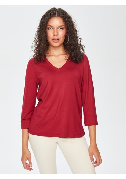V Yaka Truvakar Kol T-Shirt 69025