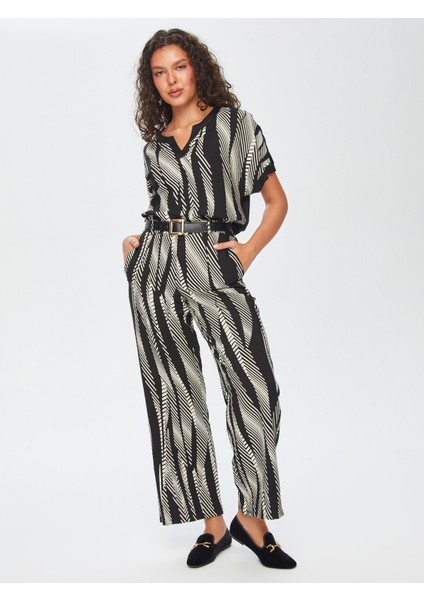 Monochrome Desen Wıdeleg Fıt Viskon Pantolon 69470
