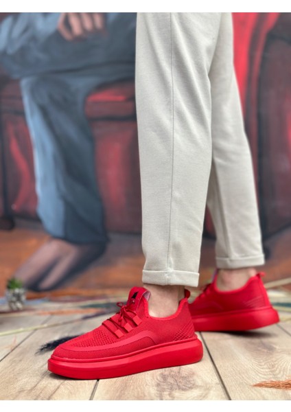 BA0375 Özel Örme Triko Tarz Kırmızı Renk Spor Ayakkabı fiyatları