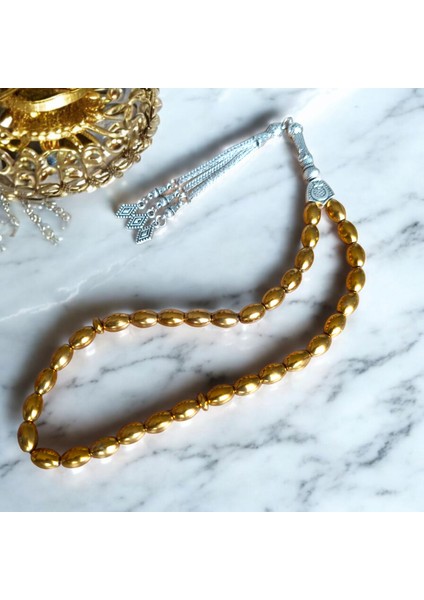 Hematit Gold 33' Lük Tesbih Orijinal Doğal Taş Renk Atmaz Solmaz Kararmaz fırsatları