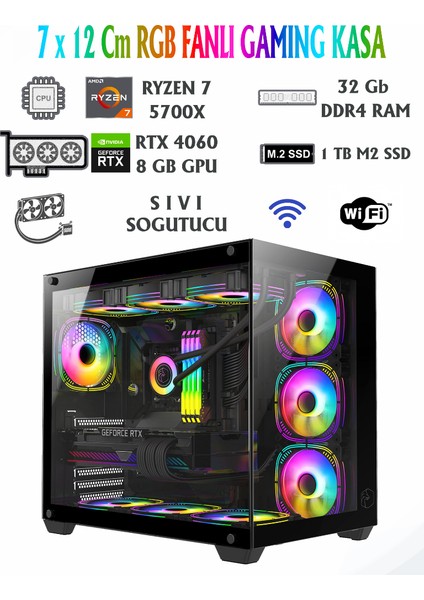 Suppley Ryzen 7 5700X / Rtx 4060 8gb / 32GB Ram / 1tb Nvme M2 SSD / Sıvı Soğutmalı Oyuncu Bilgisayarı