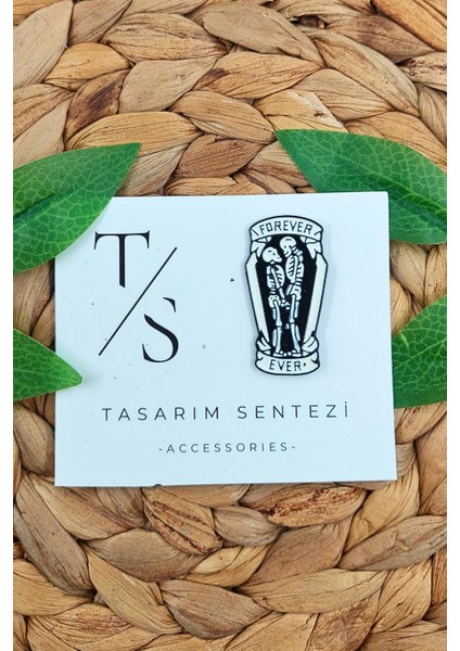 Rozet Metal Broş Yaka Okul Çantası Kıyafet Şapka Takı Aksesuar Forever Ever Iskelet Tabut Rosette