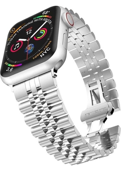 Apple Watch Uyumlu 38-40-41MM Paslanmaz Çelik Rolex Kordon
