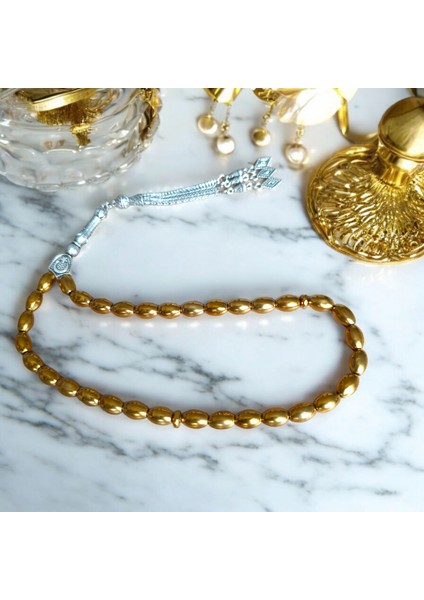 Hematit Gold 33' Lük Tesbih Orijinal Doğal Taş Renk Atmaz Solmaz Kararmaz indirimleri