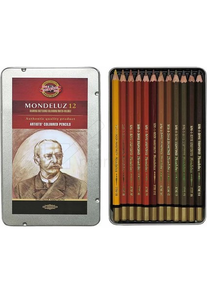 Mondeluz Aquarell Sulu Boya Kalem Seti 12'li Brown Line