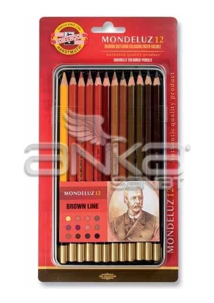 Mondeluz Aquarell Sulu Boya Kalem Seti 12'li Brown Line fiyatları