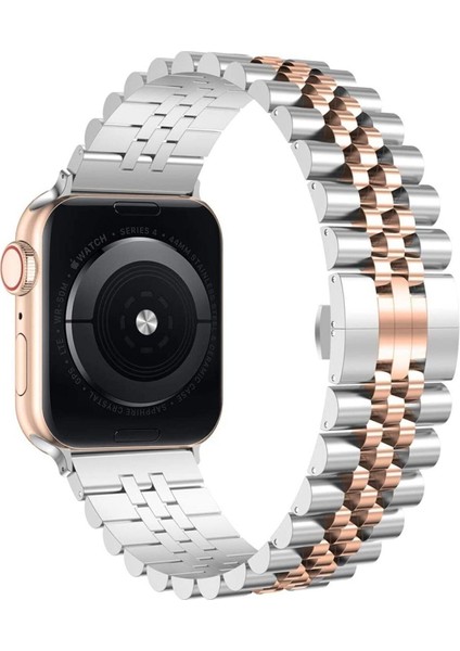 Apple Watch Uyumlu 38-40-41MM Paslanmaz Çelik Rolex Kordon