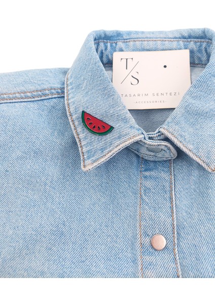 Rozet Metal Broş Yaka Okul Çantası Kıyafet Şapka Takı Aksesuar Karpuz Dilimi Meyve Watermelon Rosett fiyatları