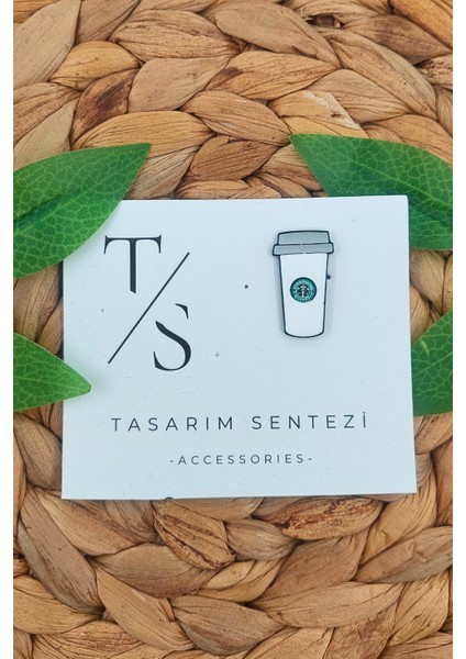 Rozet Metal Broş Yaka Okul Çantası Kıyafet Şapka Takı Aksesuar Kahve Starbucks Coffee Beyaz Nescafe