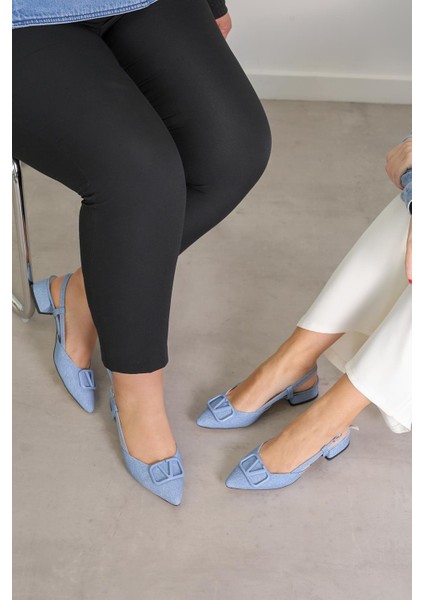 Kr7059 Model Yeni Sezon 3 Cm Topuklu Tokalı Topuklu Ayakakbı Kot