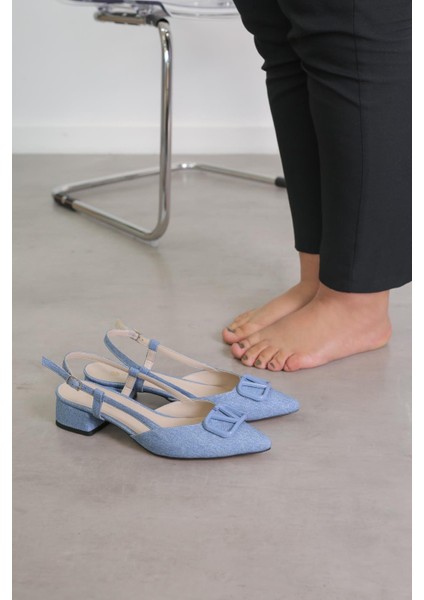 Kr7059 Model Yeni Sezon 3 Cm Topuklu Tokalı Topuklu Ayakakbı Kot