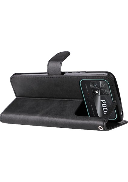 Xiaomi Poco C40 Fermuar Deri Koruyucu Kapak Kart Yuvası Tutucular (Yurt Dışından)
