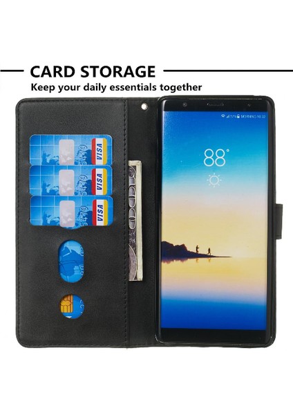 Samsung Galaxy Not 8 Için Kılıf Fermuar Kart Yuvası Sahipleri Koruyucu Kapak (Yurt Dışından)