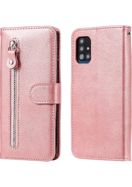 Samsung Galaxy A51 4g Deri Koruyucu Kapak Fermuar Kart Yuvası (Yurt Dışından)