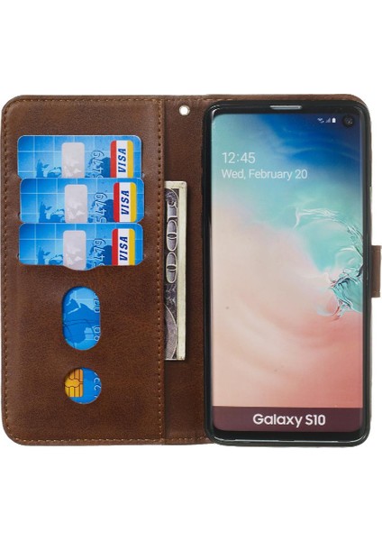 Mellow Shop Samsung Galaxy S10 Kart Yuvası Sahipleri Için Kılıf Deri Fermuar Koruyucu (Yurt Dışından)