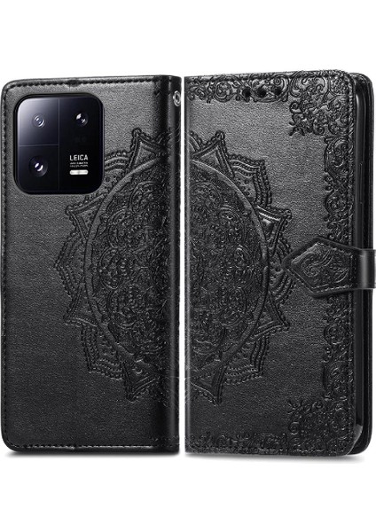 Xiaomi 13 Için Kılıf Pro Darbeye Zarif Desen Kapak Çevirin Deri (Yurt Dışından)
